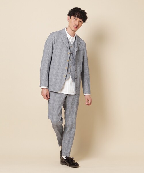 40ct&525(フォーティーカラッツアンドゴーニーゴ)の「ストレッチサッカーベスト(スーツベスト・メンズ・ネイビー系1/ワイン系3/グレー系その他/ベージュ・02/03/04)」の8枚目の写真