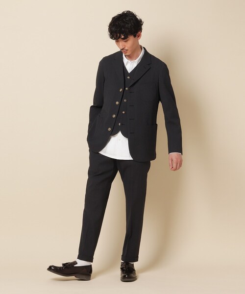 40ct&525(フォーティーカラッツアンドゴーニーゴ)の「ストレッチサッカーベスト(スーツベスト・メンズ・ネイビー系1/ワイン系3/グレー系その他/ベージュ・02/03/04)」の10枚目の写真