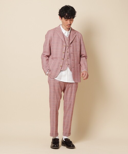 40ct&525(フォーティーカラッツアンドゴーニーゴ)の「ストレッチサッカーベスト(スーツベスト・メンズ・ネイビー系1/ワイン系3/グレー系その他/ベージュ・02/03/04)」の11枚目の写真