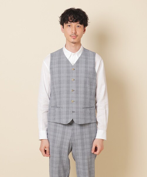 40ct&525(フォーティーカラッツアンドゴーニーゴ)の「ストレッチサッカーベスト(スーツベスト・メンズ・ネイビー系1/ワイン系3/グレー系その他/ベージュ・02/03/04)」の12枚目の写真