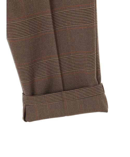 Green　Parks（グリーンパークス）の「・ELENCARE DUE チェックテーパードパンツ＊（その他パンツ・レディース・ブラウン・FREE）」の15枚目の写真