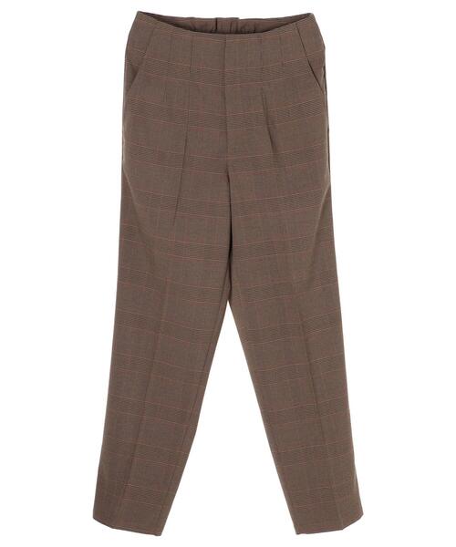 Green　Parks（グリーンパークス）の「・ELENCARE DUE チェックテーパードパンツ＊（その他パンツ・レディース・ブラウン・FREE）」の21枚目の写真