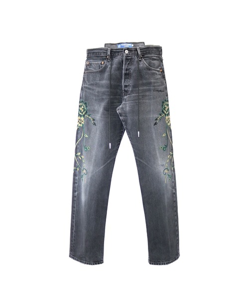 elephant TRIBAL fabrics（エレファントトライバルファブリックス）の「elephant TRIBAL fabrics OUT OF ALIGNMENT 501 (embroidery Type)（デニムパンツ・メンズ・ブラック・31/29/33）」の2枚目の写真