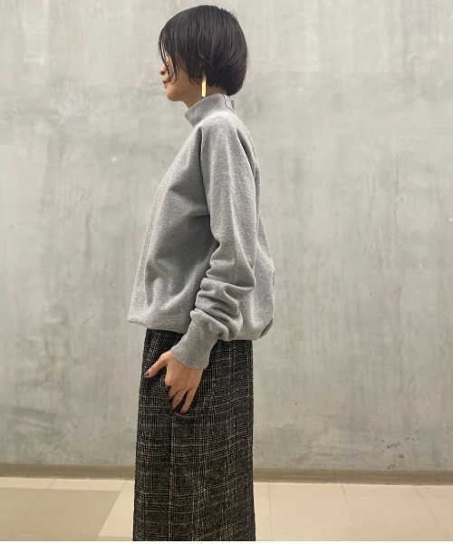 BEARDSLEY(ビアズリー)の「コットン100% ハイネック裏毛プルオーバー(Tシャツ/カットソー・レディース・ライトグレー/アイボリー・FREE)」の11枚目の写真