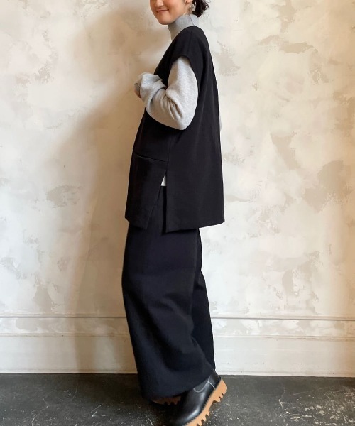 BEARDSLEY(ビアズリー)の「コットン100% ハイネック裏毛プルオーバー(Tシャツ/カットソー・レディース・ライトグレー/アイボリー・FREE)」の22枚目の写真