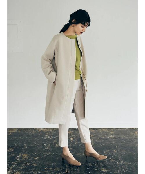 YECCA VECCA（イェッカヴェッカ）の「P.ノーカラーZIPコート＊（ノー