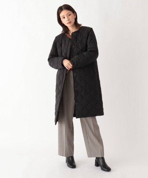 SOUP（スープ）の「◆【軽い・暖かい・キレイ見え】キルティングロングコート（大きいサイズあり・13号・15号）（その他アウター・レディース・ブラック/ベージュ/ネイビー・11/15 /13/09/07）」の9枚目の写真