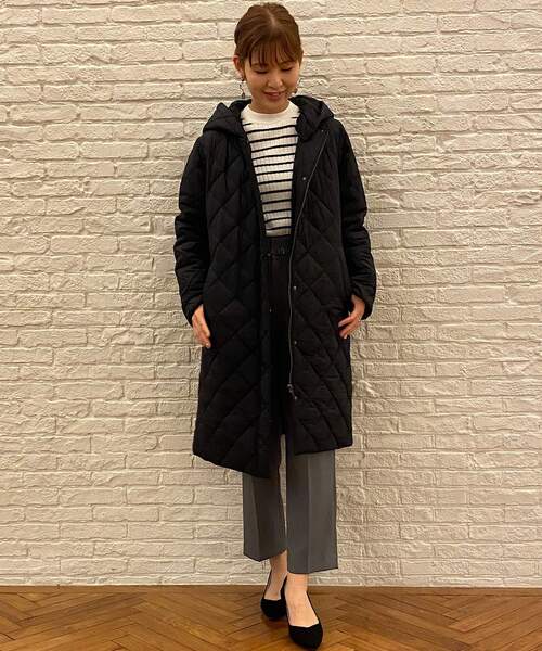 SOUP（スープ）の「◆【軽い・暖かい・キレイ見え】キルティングロングコート（大きいサイズあり・13号・15号）（その他アウター・レディース・ブラック/ベージュ/ネイビー・11/15 /13/09/07）」の13枚目の写真