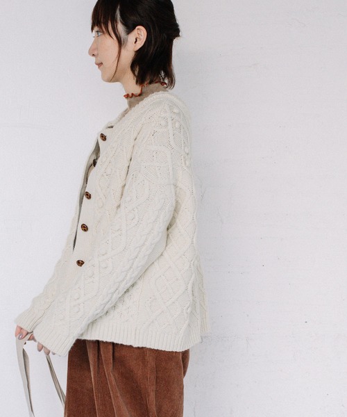 POU DOU DOU（プードゥドゥ）の「2wayパッチワークニット（ニット/セーター・レディース・ブラウン/ブルー/アイボリー・3）」の5枚目の写真