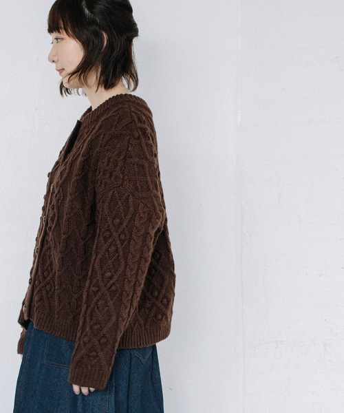 POU DOU DOU（プードゥドゥ）の「2wayパッチワークニット（ニット/セーター・レディース・ブラウン/ブルー/アイボリー・3）」の19枚目の写真