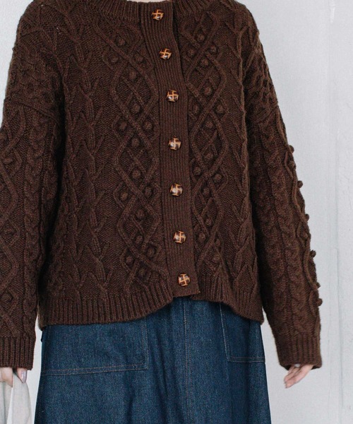 POU DOU DOU（プードゥドゥ）の「2wayパッチワークニット（ニット/セーター・レディース・ブラウン/ブルー/アイボリー・3）」の20枚目の写真