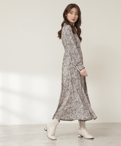 N.（N. Natural Beauty Basic）（エヌエヌナチュラルビューティーベーシック）の「◆コードパイピングプリントワンピース（ワンピース・レディース・ブラウン/カーキ/ブラック・MEDIUM）」の8枚目の写真