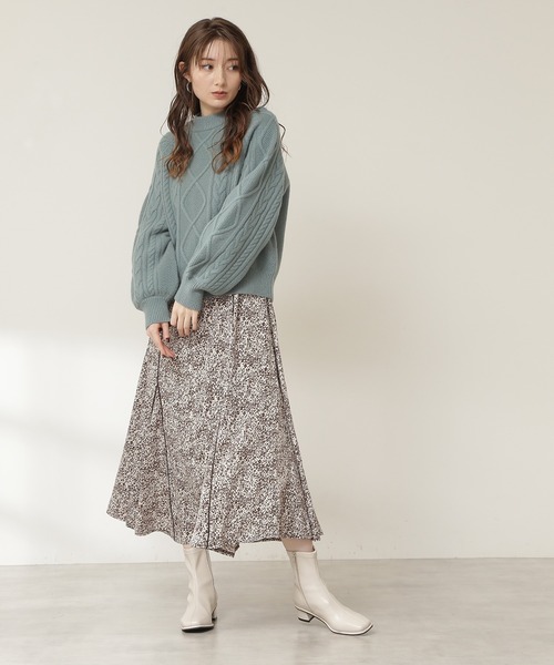 N.（N. Natural Beauty Basic）（エヌエヌナチュラルビューティーベーシック）の「◆コードパイピングプリントワンピース（ワンピース・レディース・ブラウン/カーキ/ブラック・MEDIUM）」の4枚目の写真