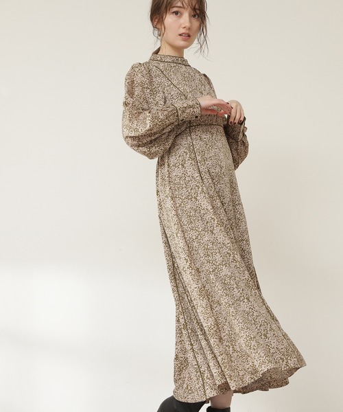 N.（N. Natural Beauty Basic）（エヌエヌナチュラルビューティーベーシック）の「◆コードパイピングプリントワンピース（ワンピース・レディース・ブラウン/カーキ/ブラック・MEDIUM）」の7枚目の写真