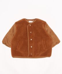 b・ROOM | ノーカラー異素材使いジャケット(ノーカラージャケット)