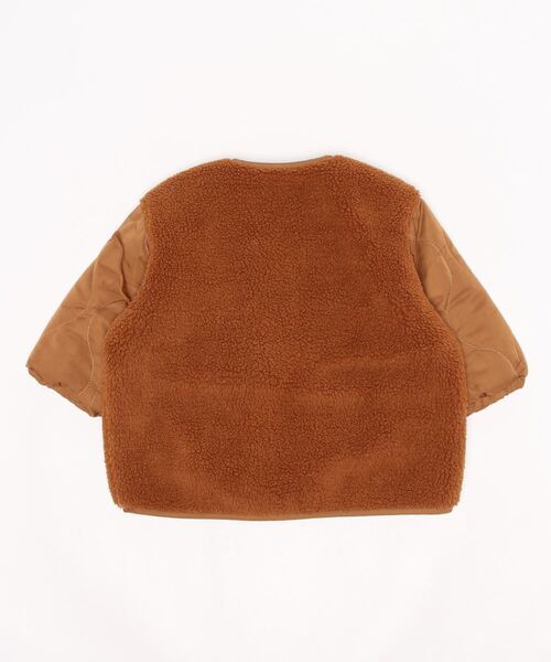 b・ROOM(ビールーム)の「ノーカラー異素材使いジャケット(ノーカラージャケット・キッズ・ブラック/アイボリー/キャメル・100cm/120cm/130cm/90cm/110cm)」の5枚目の写真