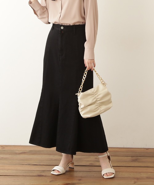 N.（N. Natural Beauty Basic）（エヌエヌナチュラルビューティーベーシック）の「【S Size Line】◆マーメイドデニムスカート（デニムスカート・レディース・ブラック/ワンウォッシュ・SMALL/MEDIUM）」の2枚目の写真