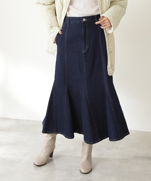 N.（N. Natural Beauty Basic）（エヌエヌナチュラルビューティーベーシック）の「【S Size Line】◆マーメイドデニムスカート（デニムスカート・レディース・ブラック/ワンウォッシュ・SMALL/MEDIUM）」の8枚目の写真
