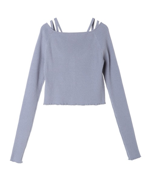 Maison de FLEUR（メゾンドフルール）の「Elsa/ニットアンサンブル（ニット/セーター・レディース・グレイッシュブルー・FREE）」の5枚目の写真