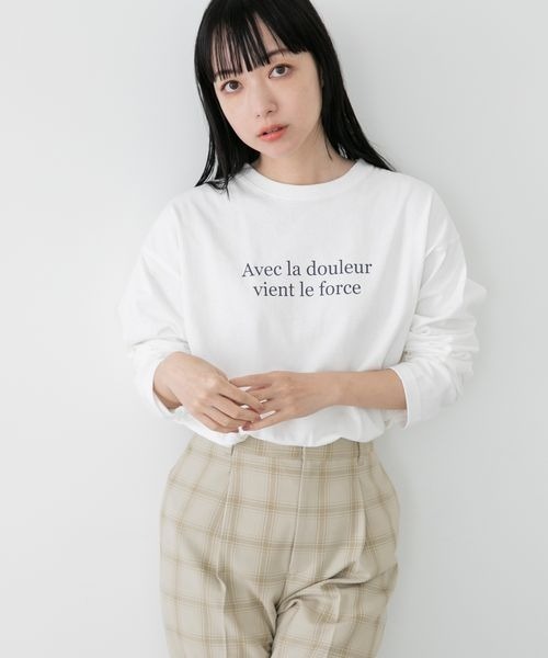 LOWRYS FARM(ローリーズファーム)の「ロゴTEELS 264235(Tシャツ/カットソー・レディース・アイボリー/オフホワイト/ピンク/ブラック・FREE)」の2枚目の写真