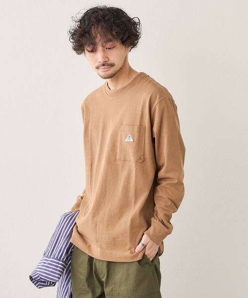 GEVACO(ゲバコ)の「【GEVACO / ゲバコ】度詰め天竺長袖TEE(Tシャツ/カットソー・メンズ・オフホワイト/ブラウン/ネイビー/サックスブルー・S/M/L)」の12枚目の写真