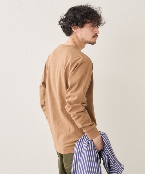 GEVACO(ゲバコ)の「【GEVACO / ゲバコ】度詰め天竺長袖TEE(Tシャツ/カットソー・メンズ・オフホワイト/ブラウン/ネイビー/サックスブルー・S/M/L)」の13枚目の写真