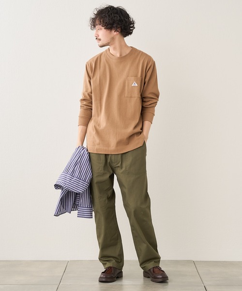 GEVACO(ゲバコ)の「【GEVACO / ゲバコ】度詰め天竺長袖TEE(Tシャツ/カットソー・メンズ・オフホワイト/ブラウン/ネイビー/サックスブルー・S/M/L)」の14枚目の写真