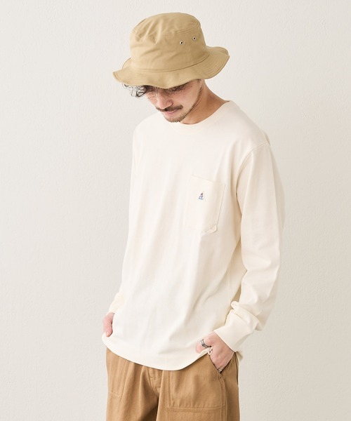 GEVACO(ゲバコ)の「【GEVACO / ゲバコ】度詰め天竺長袖TEE(Tシャツ/カットソー・メンズ・オフホワイト/ブラウン/ネイビー/サックスブルー・S/M/L)」の5枚目の写真