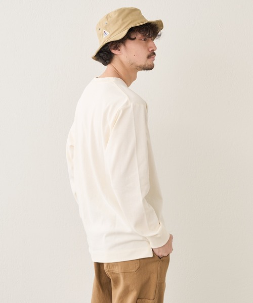 GEVACO(ゲバコ)の「【GEVACO / ゲバコ】度詰め天竺長袖TEE(Tシャツ/カットソー・メンズ・オフホワイト/ブラウン/ネイビー/サックスブルー・S/M/L)」の6枚目の写真