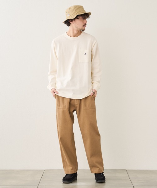 GEVACO(ゲバコ)の「【GEVACO / ゲバコ】度詰め天竺長袖TEE(Tシャツ/カットソー・メンズ・オフホワイト/ブラウン/ネイビー/サックスブルー・S/M/L)」の8枚目の写真