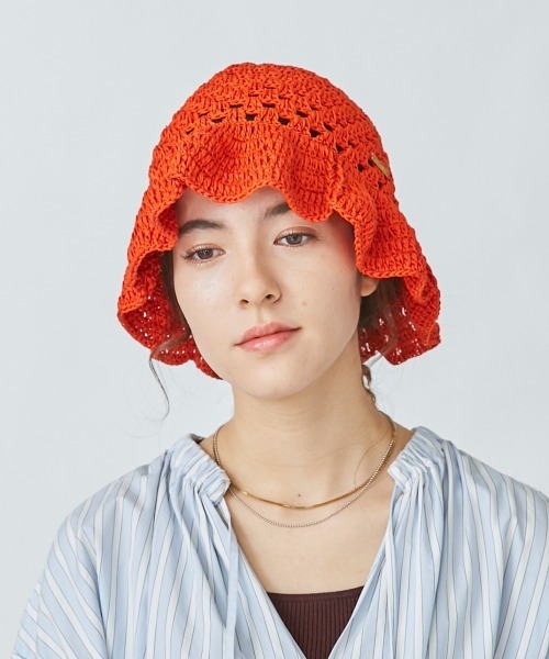 kaorinomori（カオリノモリ）の「カオリノモリ　フィーハット（ハット・レディース・ブラウン/ホワイト/オレンジ・FREE）」の16枚目の写真