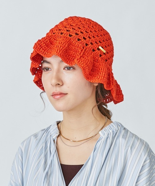 kaorinomori（カオリノモリ）の「カオリノモリ　フィーハット（ハット・レディース・ブラウン/ホワイト/オレンジ・FREE）」の17枚目の写真