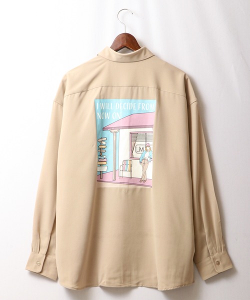 Limited Line Naive Magic(リミテッドラインナイーブマジック)の「とろみ バックイラスト ビッグルーズシャツ(シャツ/ブラウス・メンズ・ホワイト/ベージュ/ブルー/マルチ・M/L)」の15枚目の写真