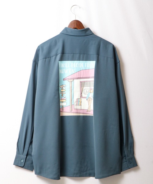 Limited Line Naive Magic(リミテッドラインナイーブマジック)の「とろみ バックイラスト ビッグルーズシャツ(シャツ/ブラウス・メンズ・ホワイト/ベージュ/ブルー/マルチ・M/L)」の17枚目の写真