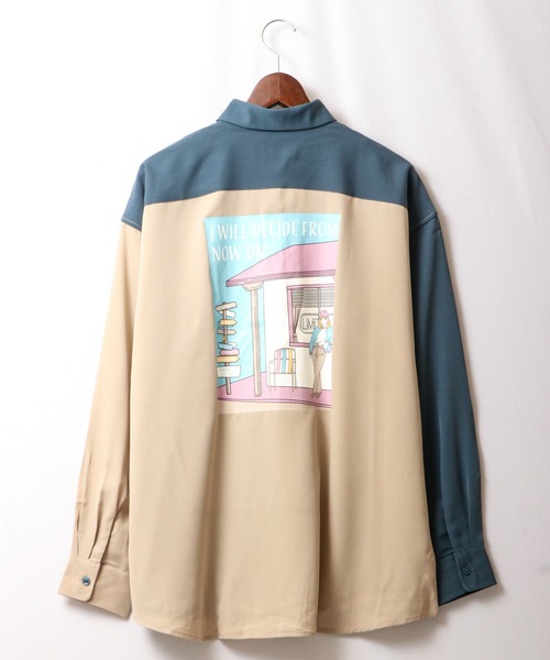 Limited Line Naive Magic(リミテッドラインナイーブマジック)の「とろみ バックイラスト ビッグルーズシャツ(シャツ/ブラウス・メンズ・ホワイト/ベージュ/ブルー/マルチ・M/L)」の22枚目の写真