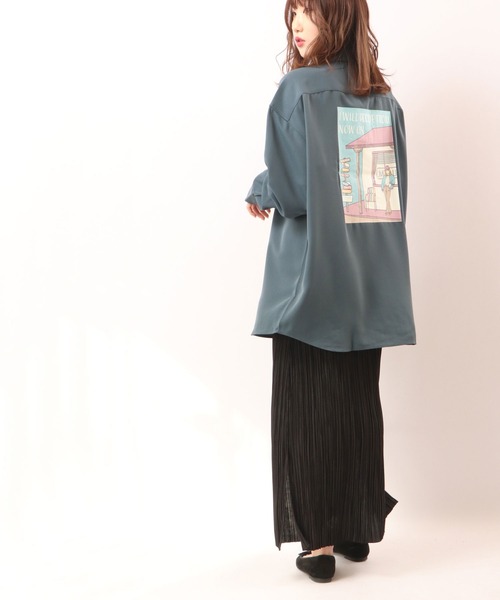 Limited Line Naive Magic(リミテッドラインナイーブマジック)の「とろみ バックイラスト ビッグルーズシャツ(シャツ/ブラウス・メンズ・ホワイト/ベージュ/ブルー/マルチ・M/L)」の20枚目の写真