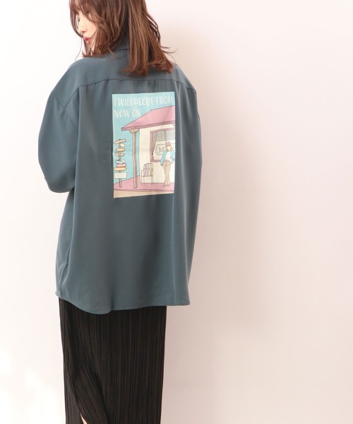 Limited Line Naive Magic(リミテッドラインナイーブマジック)の「とろみ バックイラスト ビッグルーズシャツ(シャツ/ブラウス・メンズ・ホワイト/ベージュ/ブルー/マルチ・M/L)」の19枚目の写真