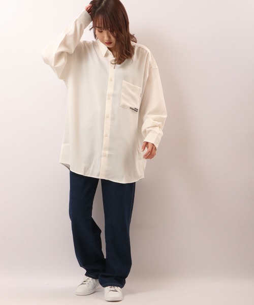 Limited Line Naive Magic(リミテッドラインナイーブマジック)の「とろみ バックイラスト ビッグルーズシャツ(シャツ/ブラウス・メンズ・ホワイト/ベージュ/ブルー/マルチ・M/L)」の12枚目の写真