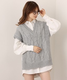 one after another NICE CLAUP | ケーブルニットベスト(ベスト)