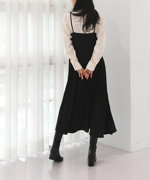 by muni:r（バイ ムニール）の「ビスチェプリーツロングワンピース（ワンピース・レディース・ブラック/ミント/ライトピンク・FREE）」の20枚目の写真