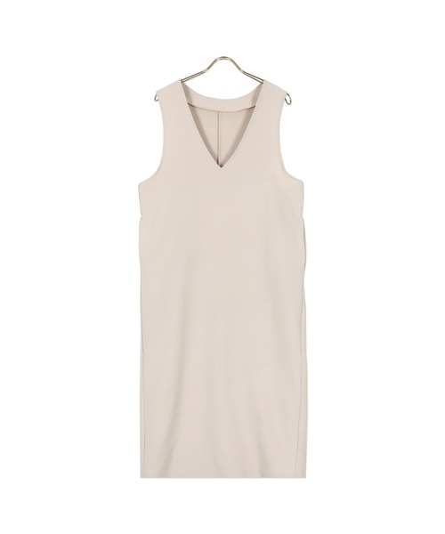 KOBE LETTUCE（コウベレタス）の「深Vネックジャンスカワンピース（ジャンパースカート・レディース・ブラック/モカ/ホワイト系/ホワイト系1/ブラック系/ブラウン系/イエロー系/イエロー系1・1/2）」の3枚目の写真