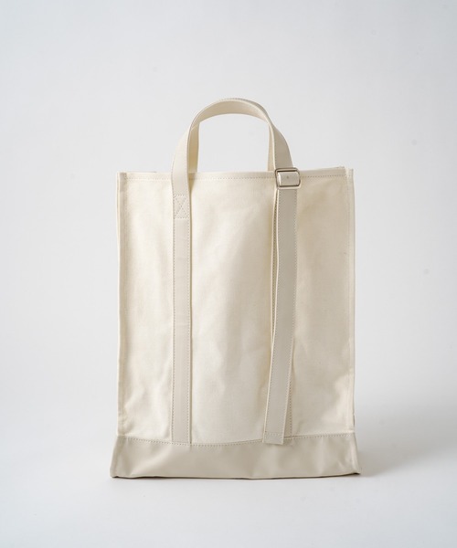 WHIMSIC（ウィムジック）の「【WHIMSIC】アジャスタブルハンドルキャンバストートバッグ（トートバッグ・レディース・ホワイト/ブラック/ネイビー/ホワイト系その他・FREE）」の2枚目の写真