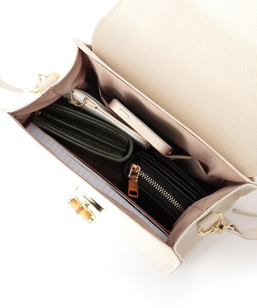 OPAQUE.CLIP（オペークドットクリップ）の「◆バンブーひねりボックスミニショルダー（ショルダーバッグ・レディース・オフホワイト/ブラック系1・00）」の9枚目の写真