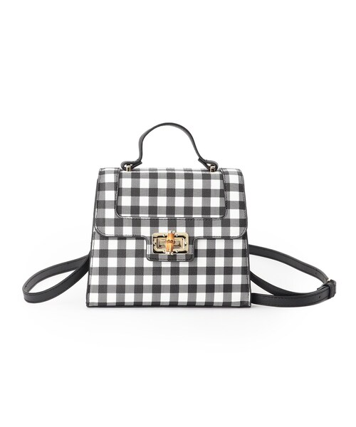 OPAQUE.CLIP（オペークドットクリップ）の「◆バンブーひねりボックスミニショルダー（ショルダーバッグ・レディース・オフホワイト/ブラック系1・00）」の4枚目の写真