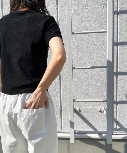 CANAL JEAN（キャナルジーン）の「El mar(エルマール) コットンイージーパンツ（その他パンツ・レディース・ネイビー/カーキ/アイボリー・ONE SIZE）」の6枚目の写真