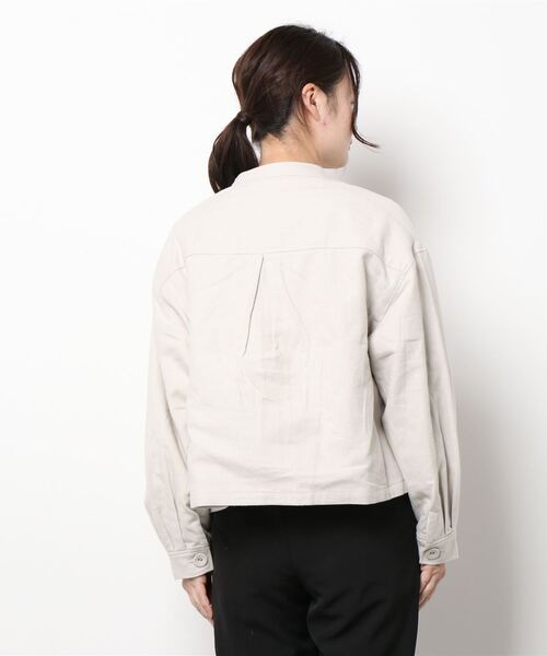 Samansa Mos2（サマンサ モスモス）の「切替ショートブルゾン（ブルゾン・レディース・ネイビー/グレー/チャコール/キナリ・ﾌﾘ-）」の6枚目の写真