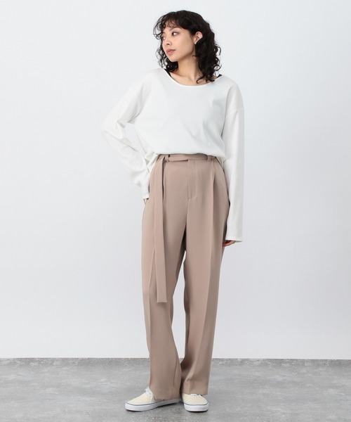 OFAKIND(オフアカインド)の「OFAKIND / ロングベルトタックパンツ(その他パンツ・レディース・ブラック/モカ・1/0)」の8枚目の写真