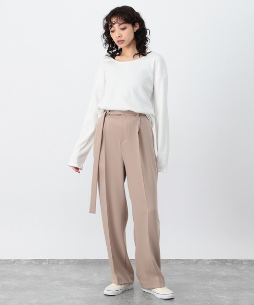 OFAKIND(オフアカインド)の「OFAKIND / ロングベルトタックパンツ(その他パンツ・レディース・ブラック/モカ・1/0)」の10枚目の写真