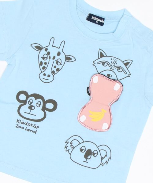 kladskap（クレードスコープ）の「アニマル半袖Tシャツ（Tシャツ/カットソー・キッズ・サックスブルー/オフホワイト・120cm/90cm/100cm/80ｃｍ/110cm）」の3枚目の写真