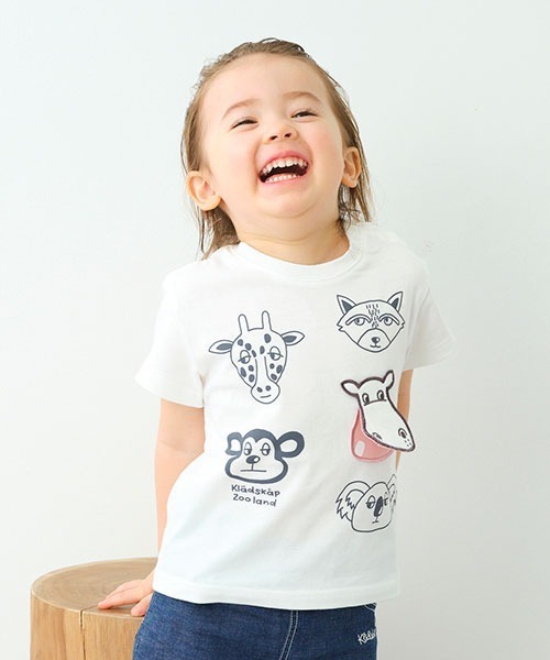 kladskap（クレードスコープ）の「アニマル半袖Tシャツ（Tシャツ/カットソー・キッズ・サックスブルー/オフホワイト・120cm/90cm/100cm/80ｃｍ/110cm）」の2枚目の写真